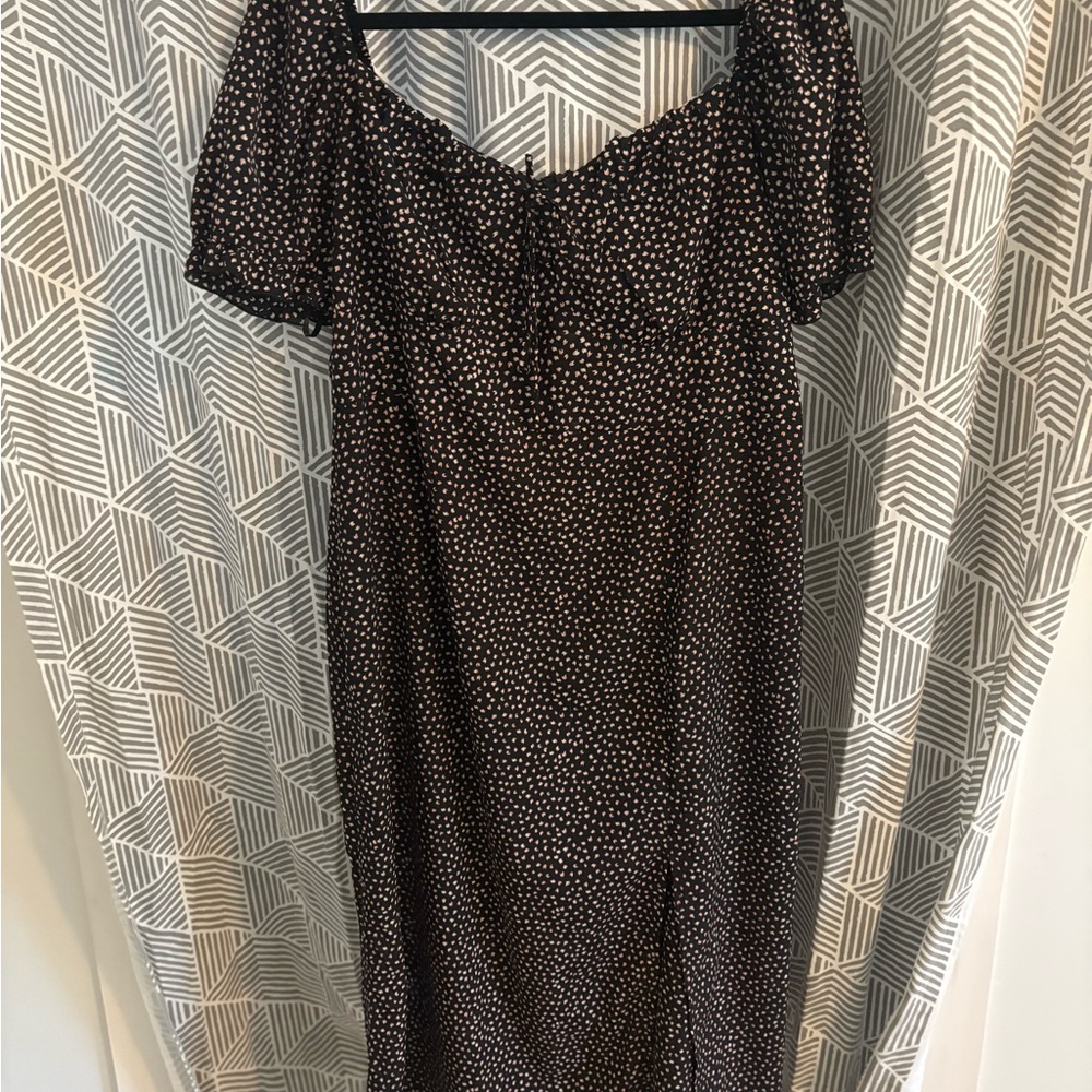 Missguided+ Black and White Dotted Midi Dress